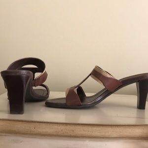 Etienne Aiger brown and beige sandals 2 3/4” heel